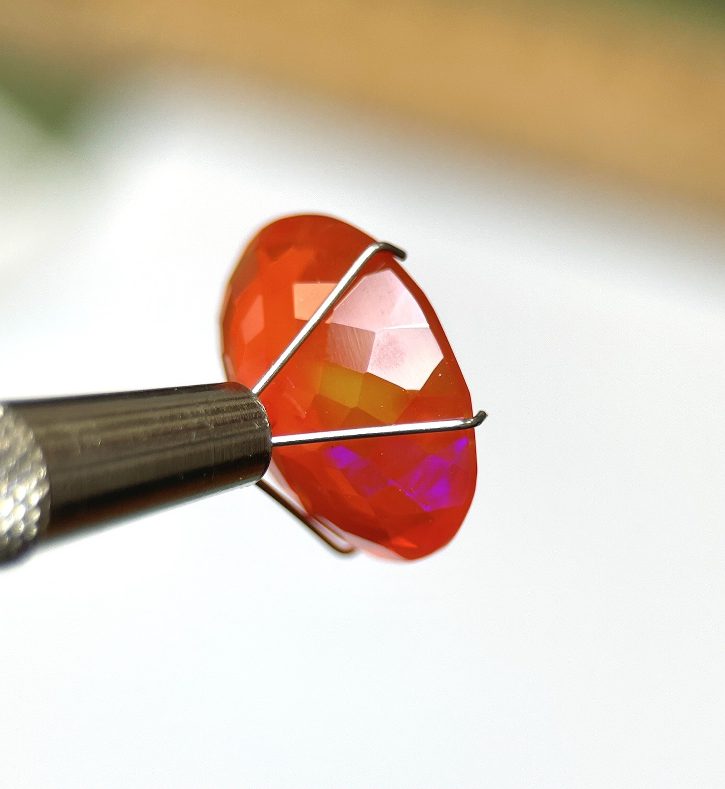 Natural Ethiopian Fire Opal Oval Orange With Play Of Color 7.03ct.