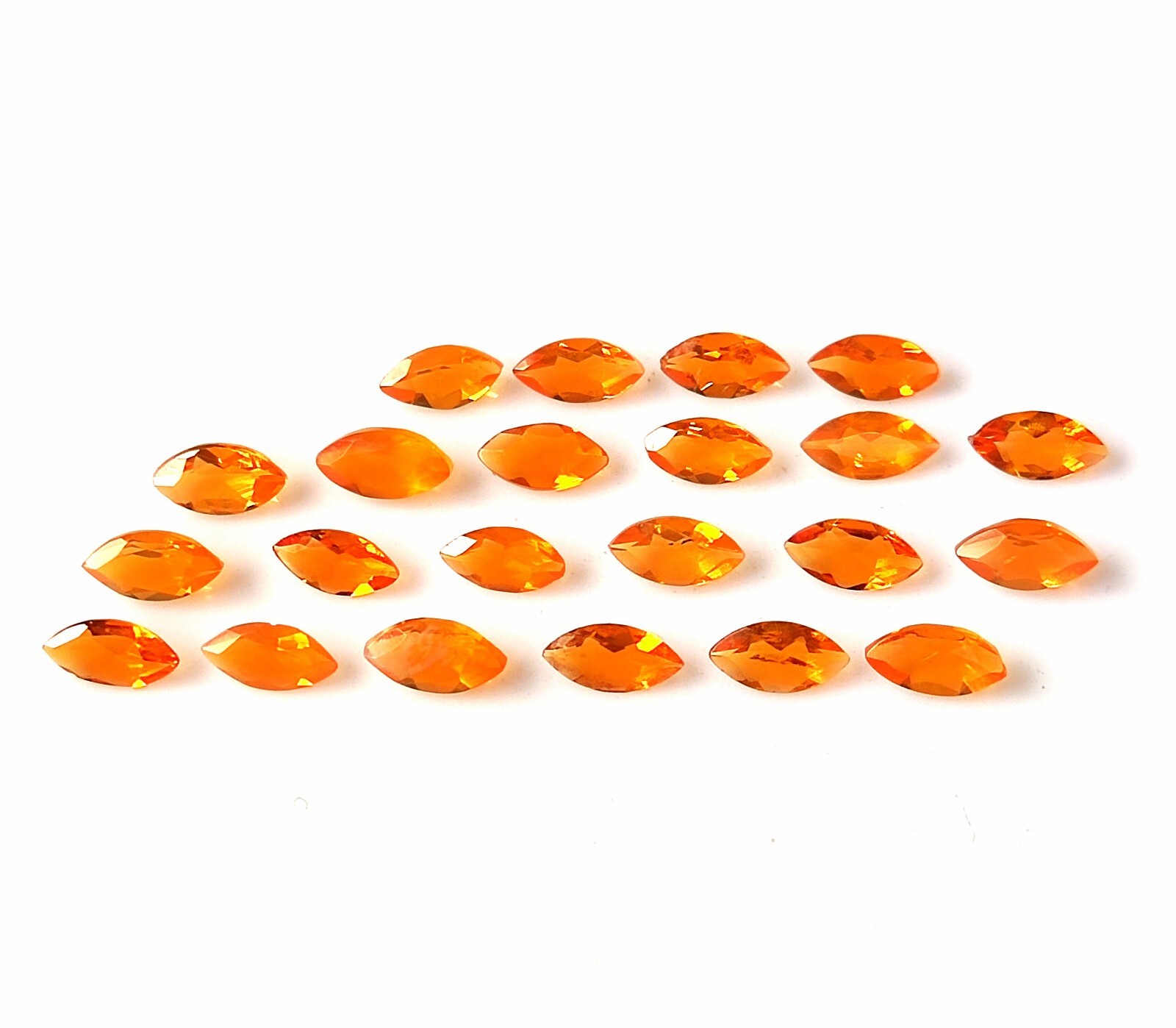 2.5X5 MM MARQUISE CUT AAA+ NATURAL MEXICAN FIRE OPAL FACETED GEMSTONE 22 PIECES