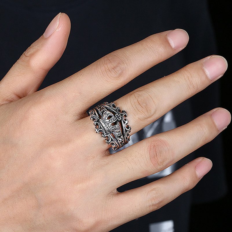 MENDEL Mens Black CZ King Crown Ring Men Stainless Steel Size 6 8 9 10 11 12-15