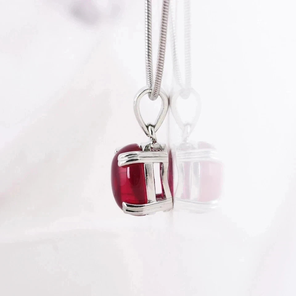 Certified 10 Ct Natural 6 Rays Red Star Ruby Pendant 925 Sterling Silver Jewelry