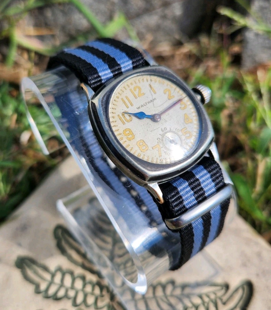 Vtg Waltham 1926 PVD Military Grade 365 Men’s 30mm Watch 15 Jewels NATO Strap!!!