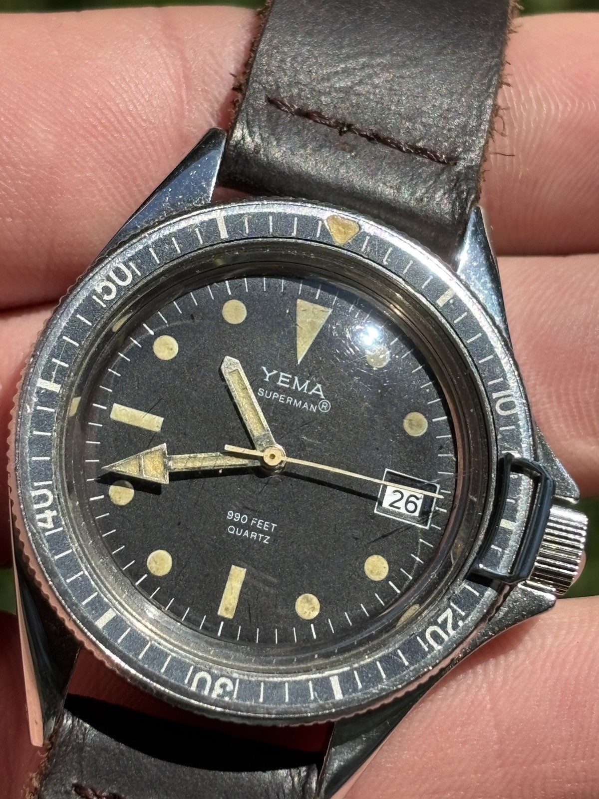 Vintage Yema Superman — Quartz — A+ Condition — Lovely Patina