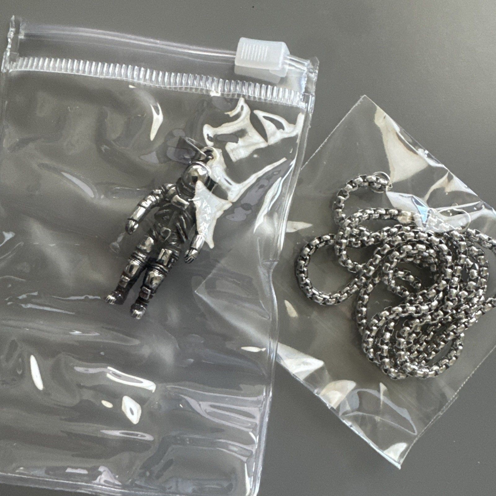 Astronaut Stainless Steel Pendant 24 Inch Chain Space Meteor Trendy Gift Galazy