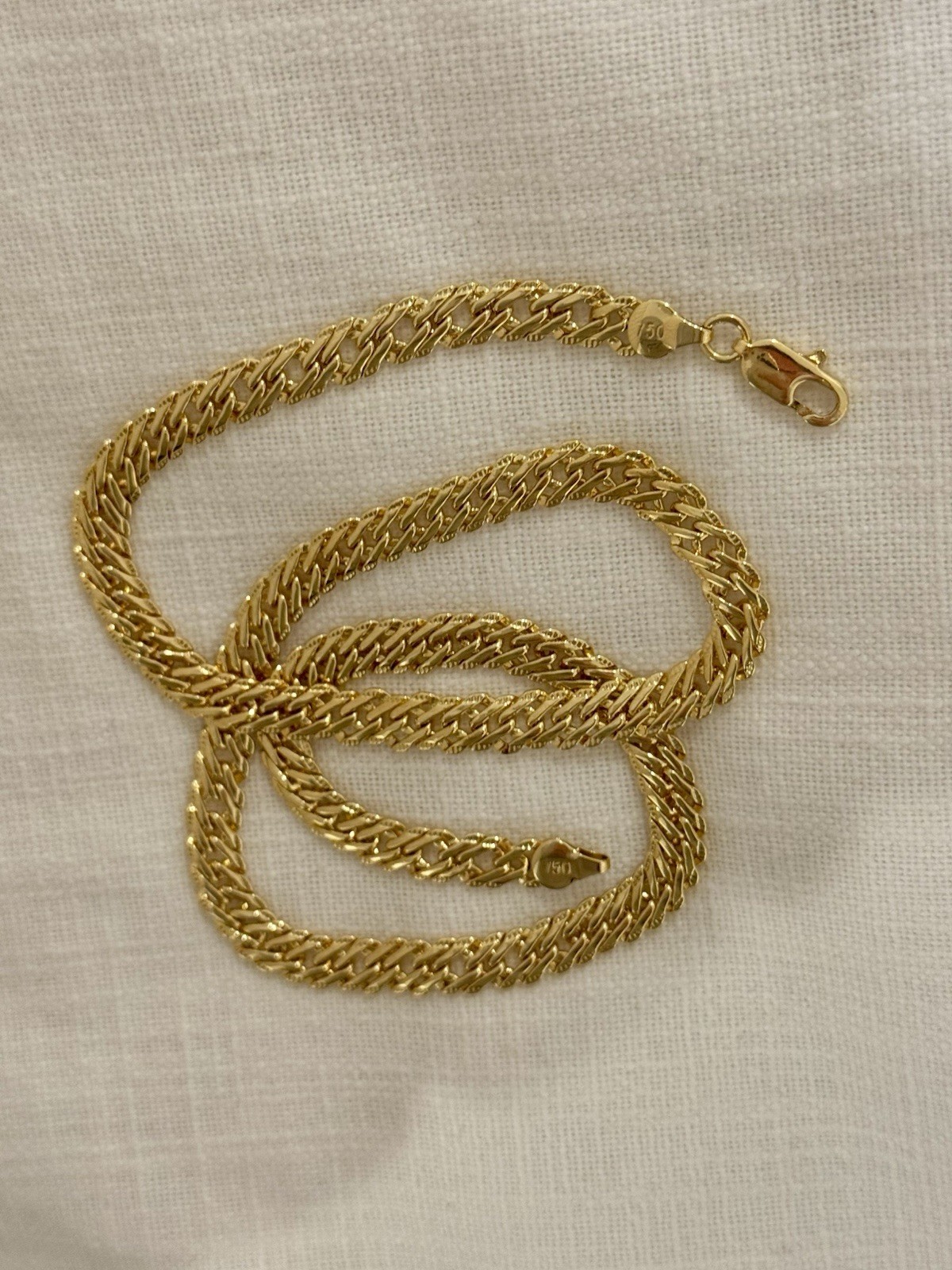 19 1/2 Inch Necklace Yellow Gold Chain Link Marked Italy 750 (please Read Descr)