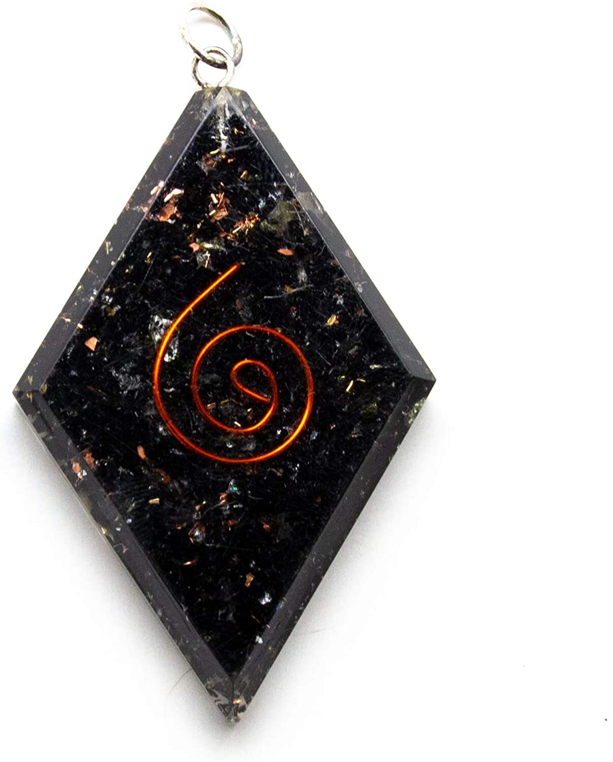 Black Tourmaline Orgone Energy Generator Pendant Handmade Orgonite Necklace