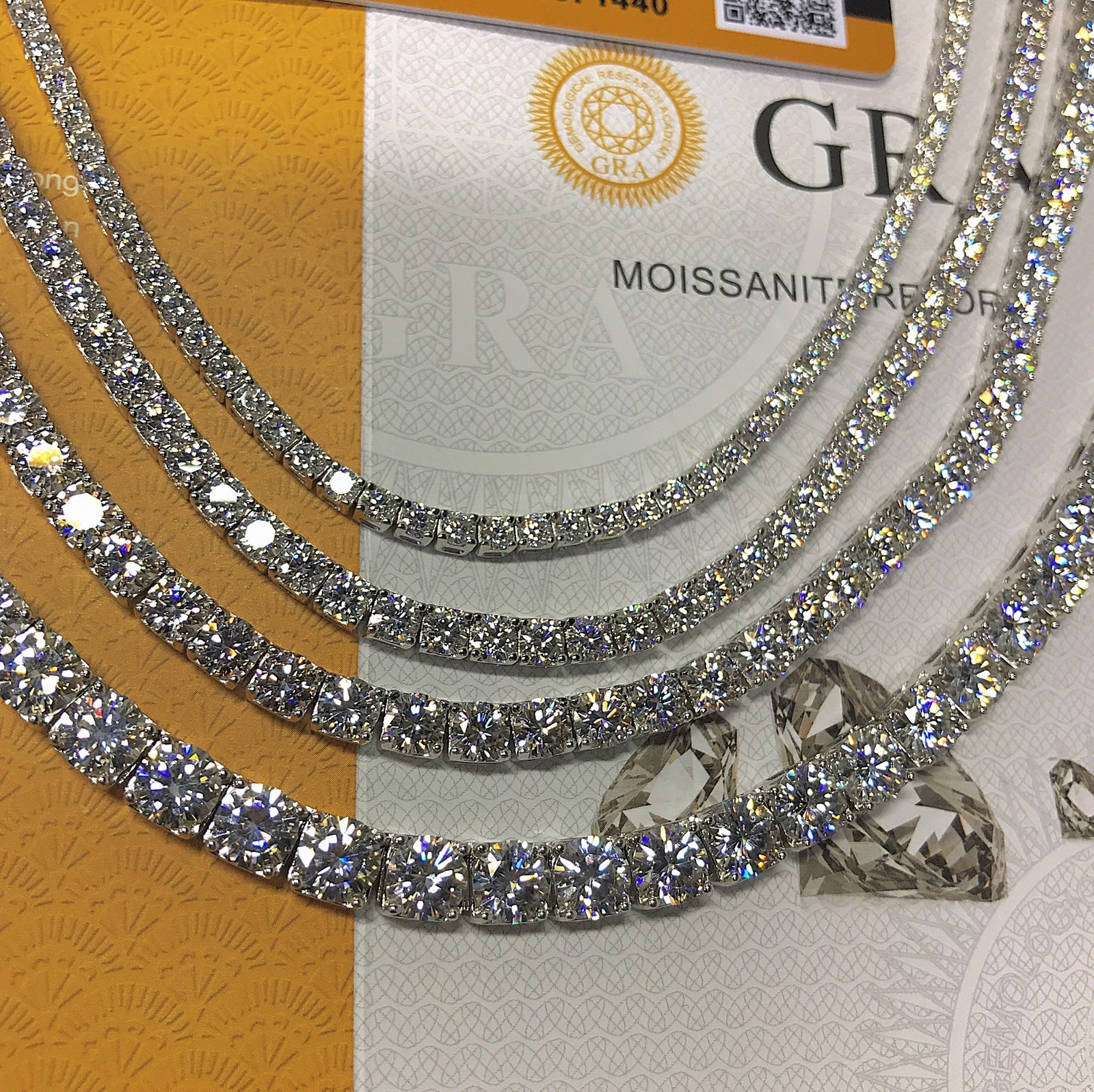 3-6.5mm Moissanite Tennis Chain Necklace -VVS D- 925 Sterling Silver Wholesale!!