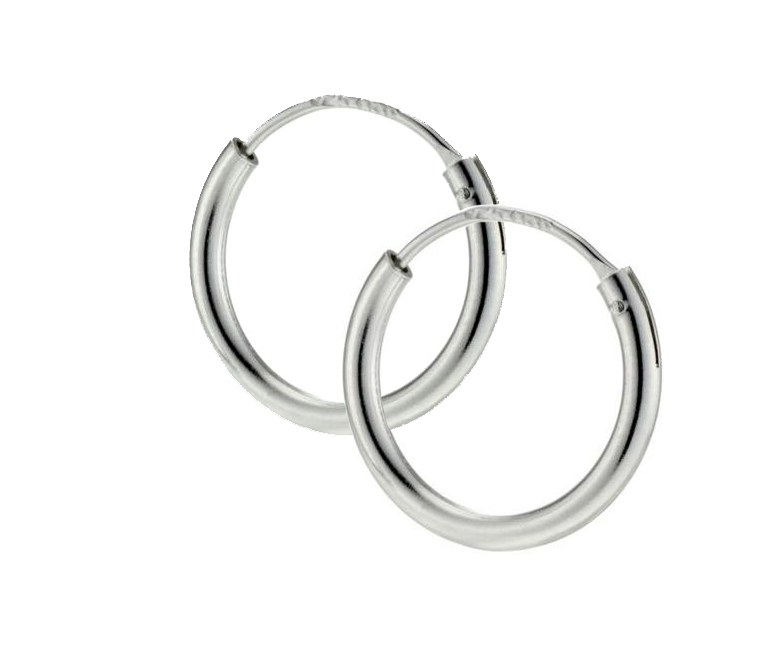 925 Sterling Silver 14mm Endless Hoop Earrings Reduced Price!!!