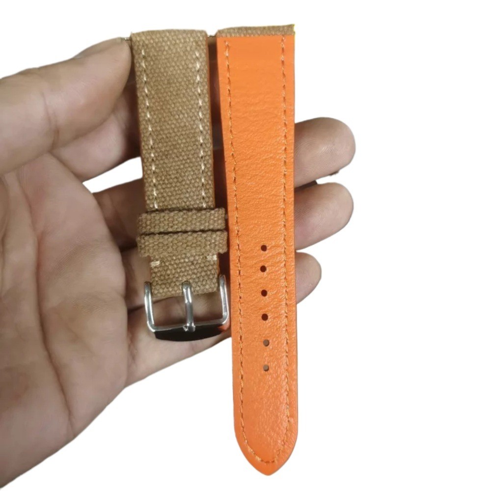 Durable Laminated Waterproof Canvas Watch Band Strap 20/22/24/26mm Optional