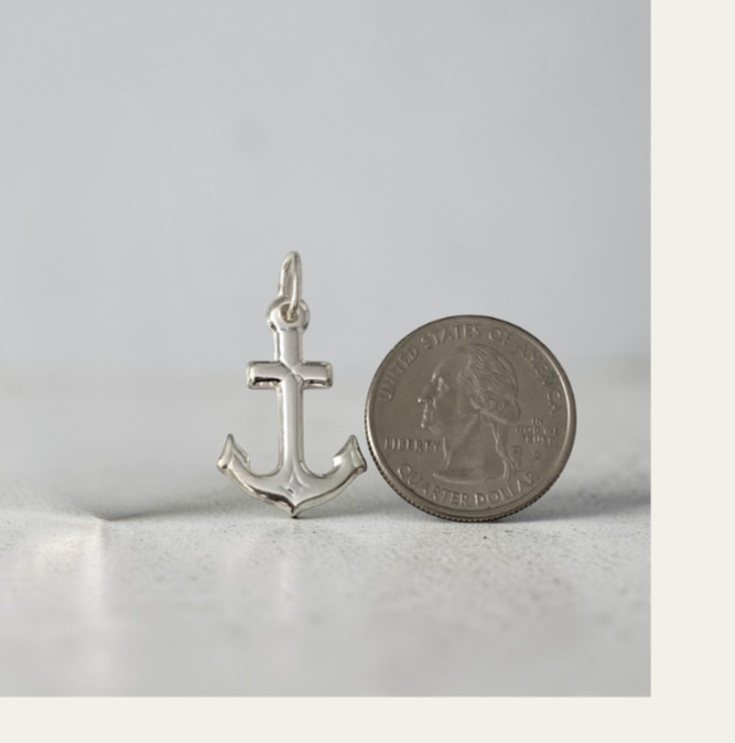 Italian 925 Sterling Silver Anchor Pendant – 3D Anchor Cross Charm- P162
