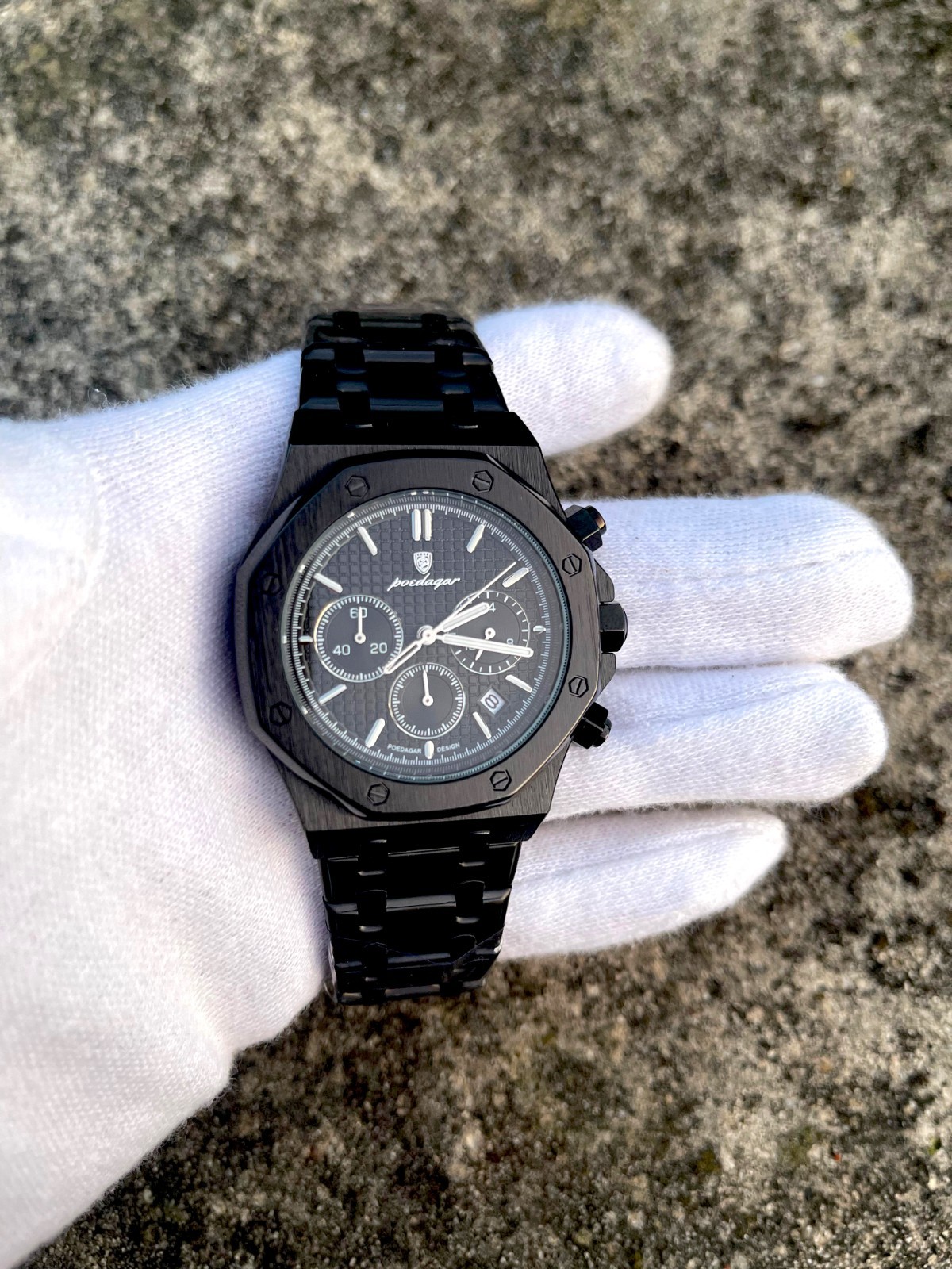 Oak Chronograph Black Steel Black Dial Luxury Men’s Watch