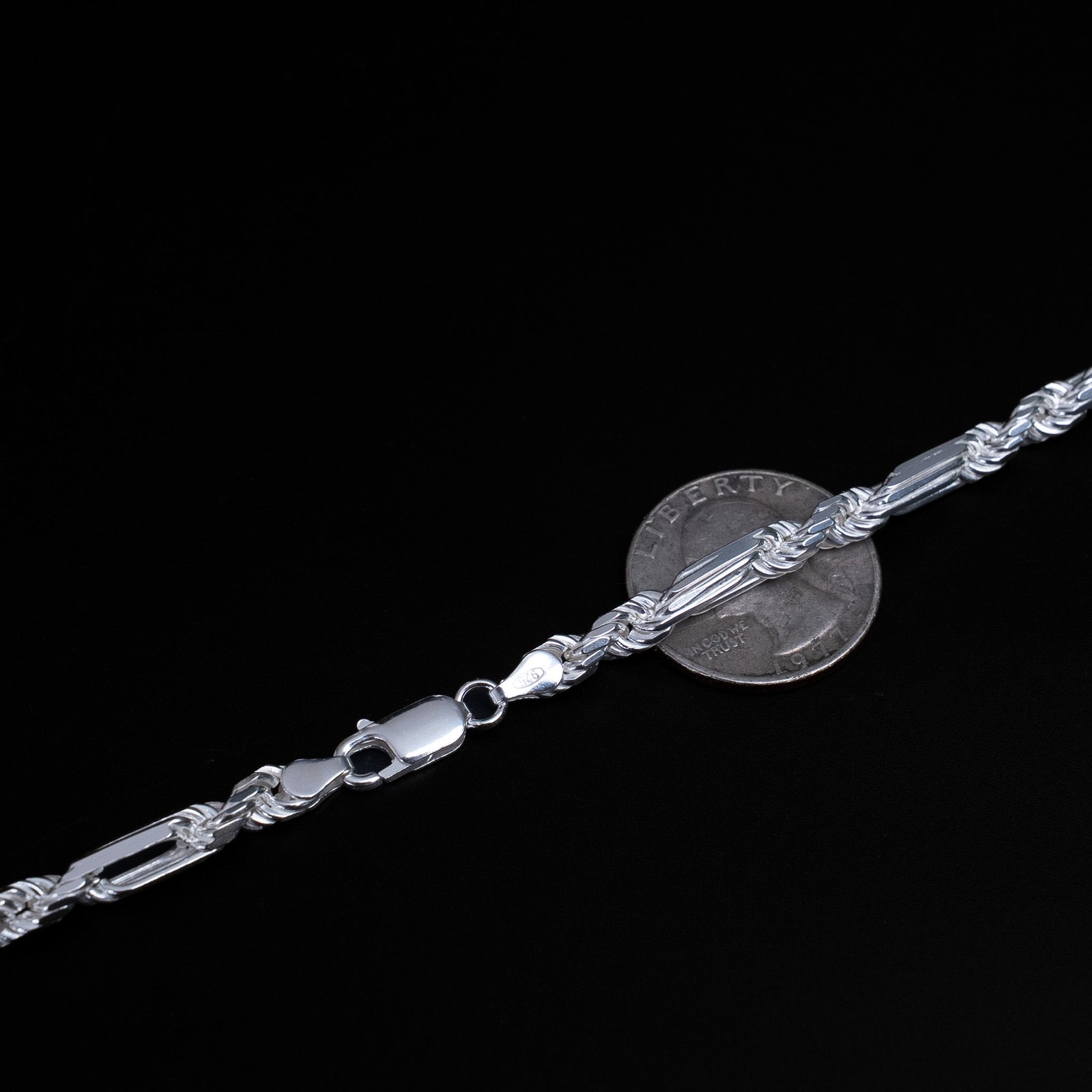 Italian Milano 5mm Chain Figarope Real Solid 925 Sterling Silver Necklace 18-26″