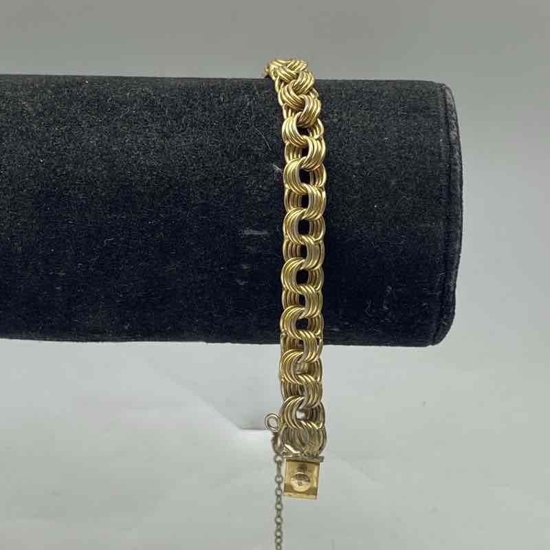 Vintage 12K Gold Filled Triple Link Bracelet 1/20 12K GF GTE Hallmark 7.25″