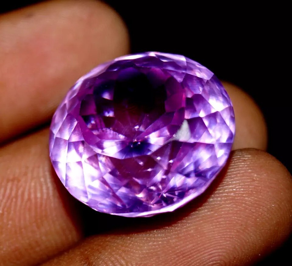 92.57 Ct Natural Certified Cambodian Purple Zircon Round Cut Loose Gemstone