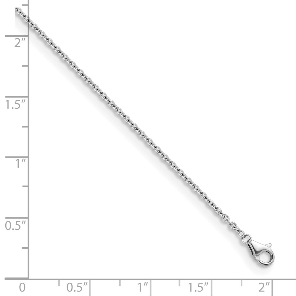 950 Platinum Polished 1.6mm Solid Cable Chain Necklace 24″- 6.16gram