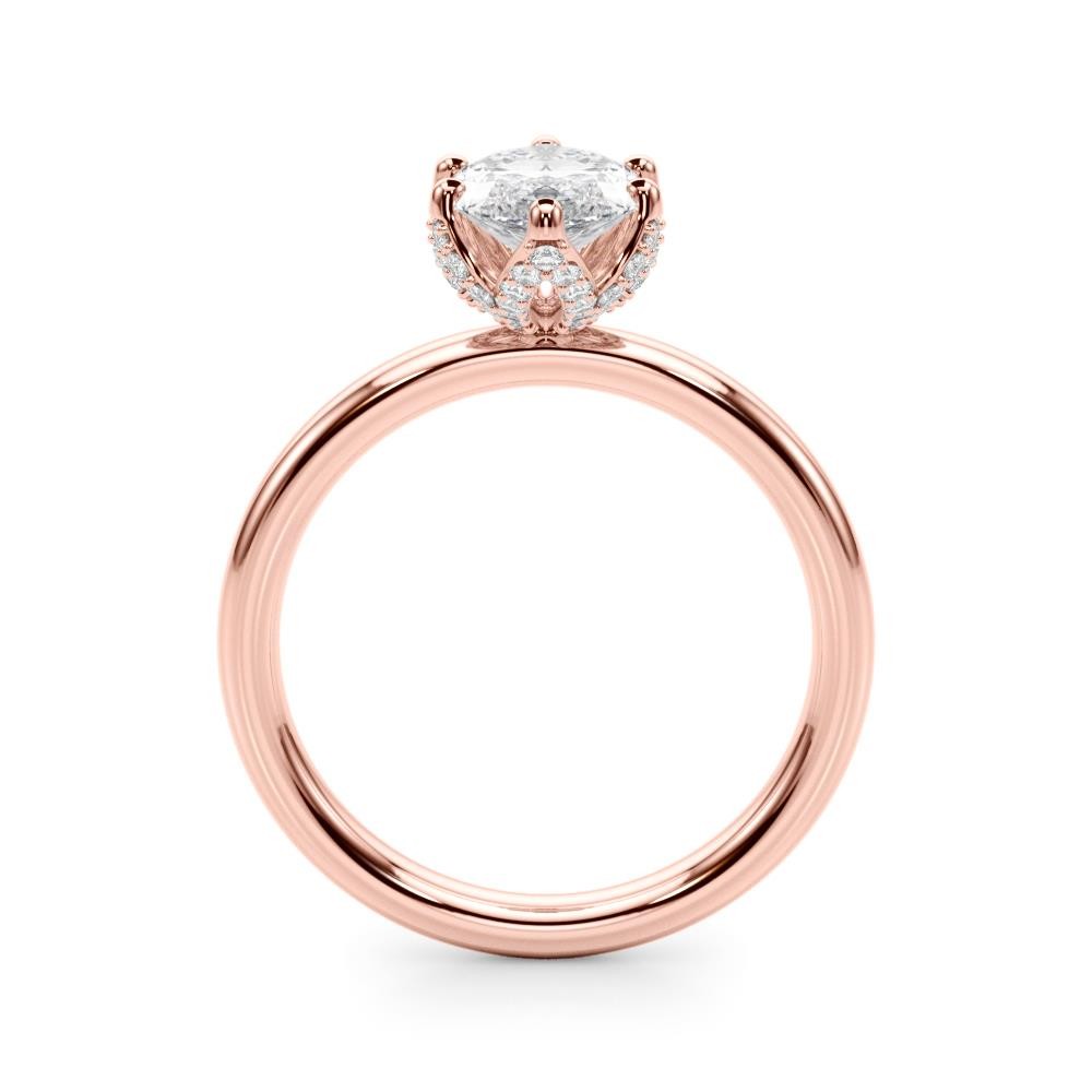 VS F 0.65-0.95 Carat Lab Grown Diamond Floral Marquise Engagement Ring 14K Gold