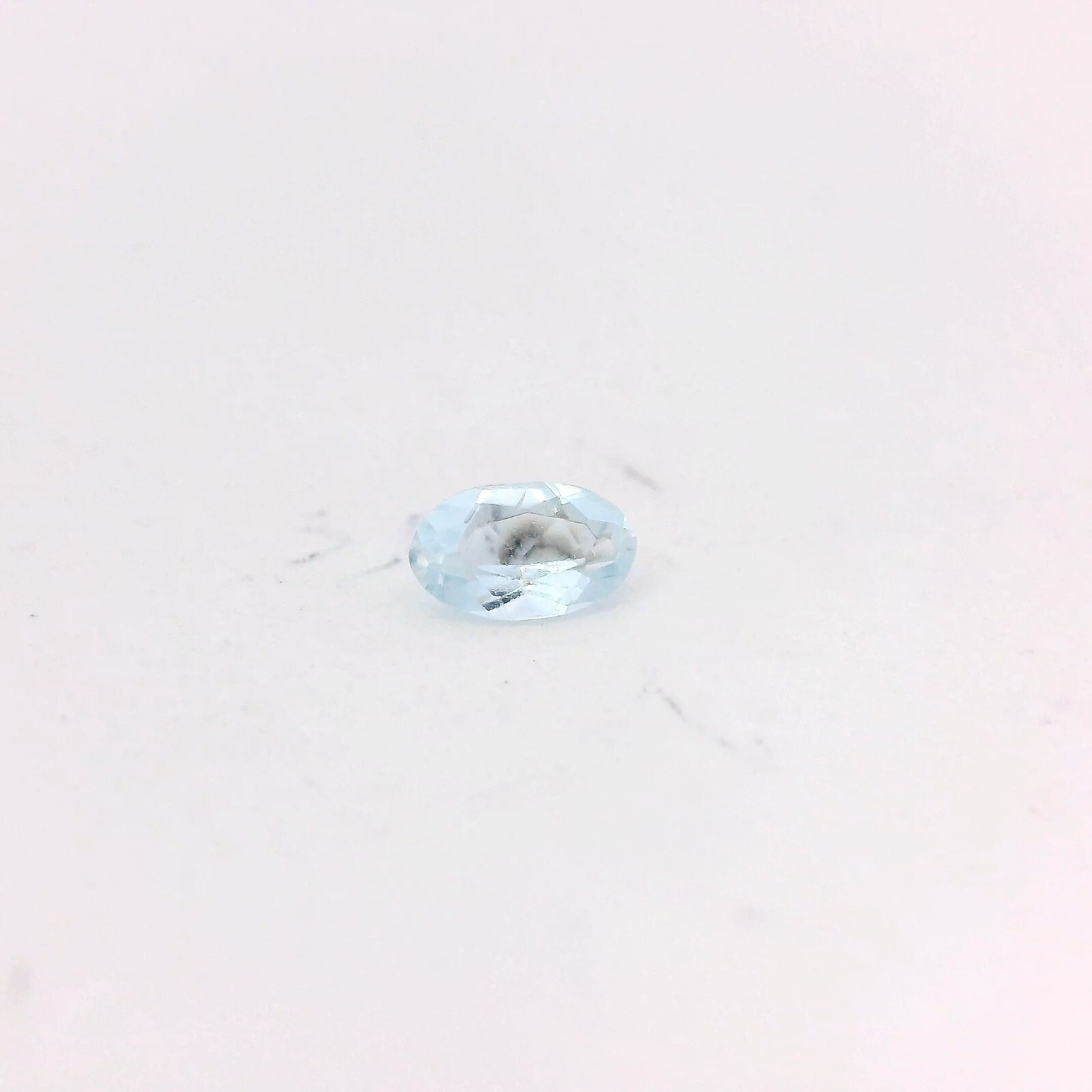 0.23ct Oval Cut Lab Created Light Blue Aquamarine Gemstone 5 x 3mm