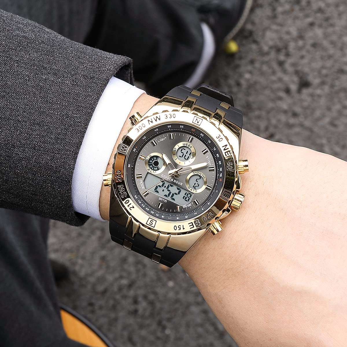 Luxury Military Sports Men’s Watches Large Size Big Face 3ATM Waterproof, Sto…