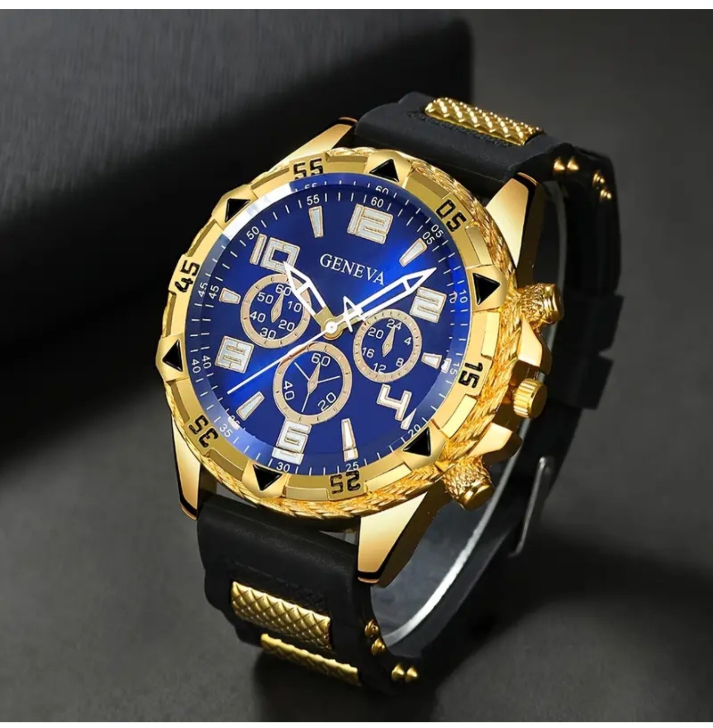 Watch Gold Blue And Black Colours