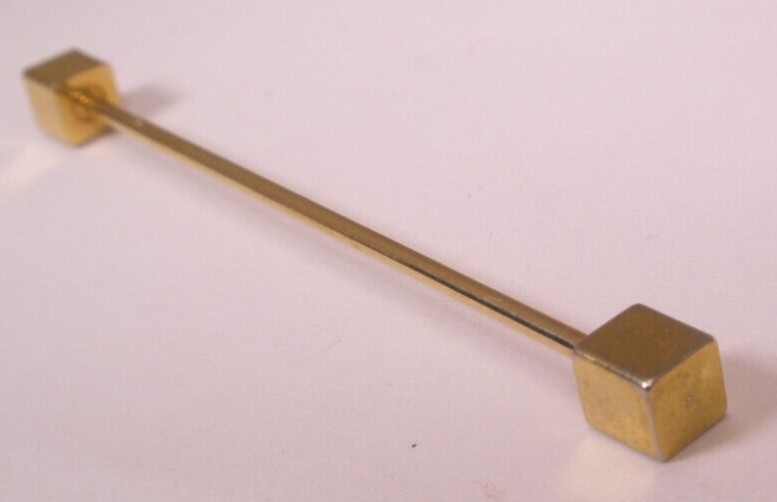2-1/8″ Round Wire Screw On Soft-Edge-Box Ends Gold Tone Vintage Collar Bar L417