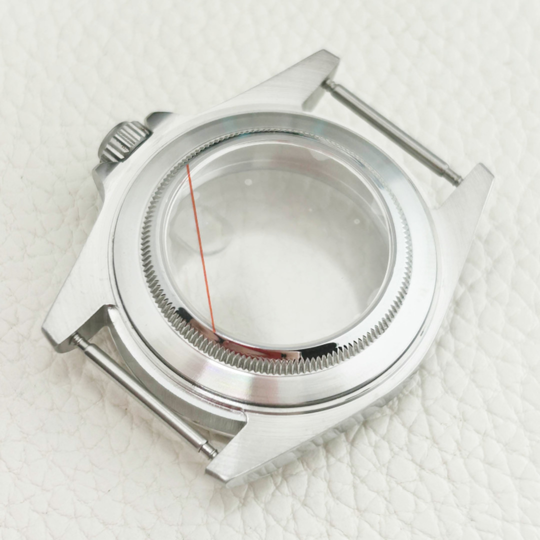 39Mm Explore Case Solid 24H Silver Bezel Sapphire Glass Fit Mod NH34 NH35 NH36
