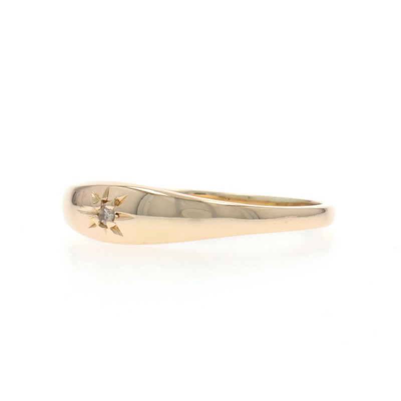Yellow Gold Diamond Solitaire Ring – 10k Single Cut SZ 2