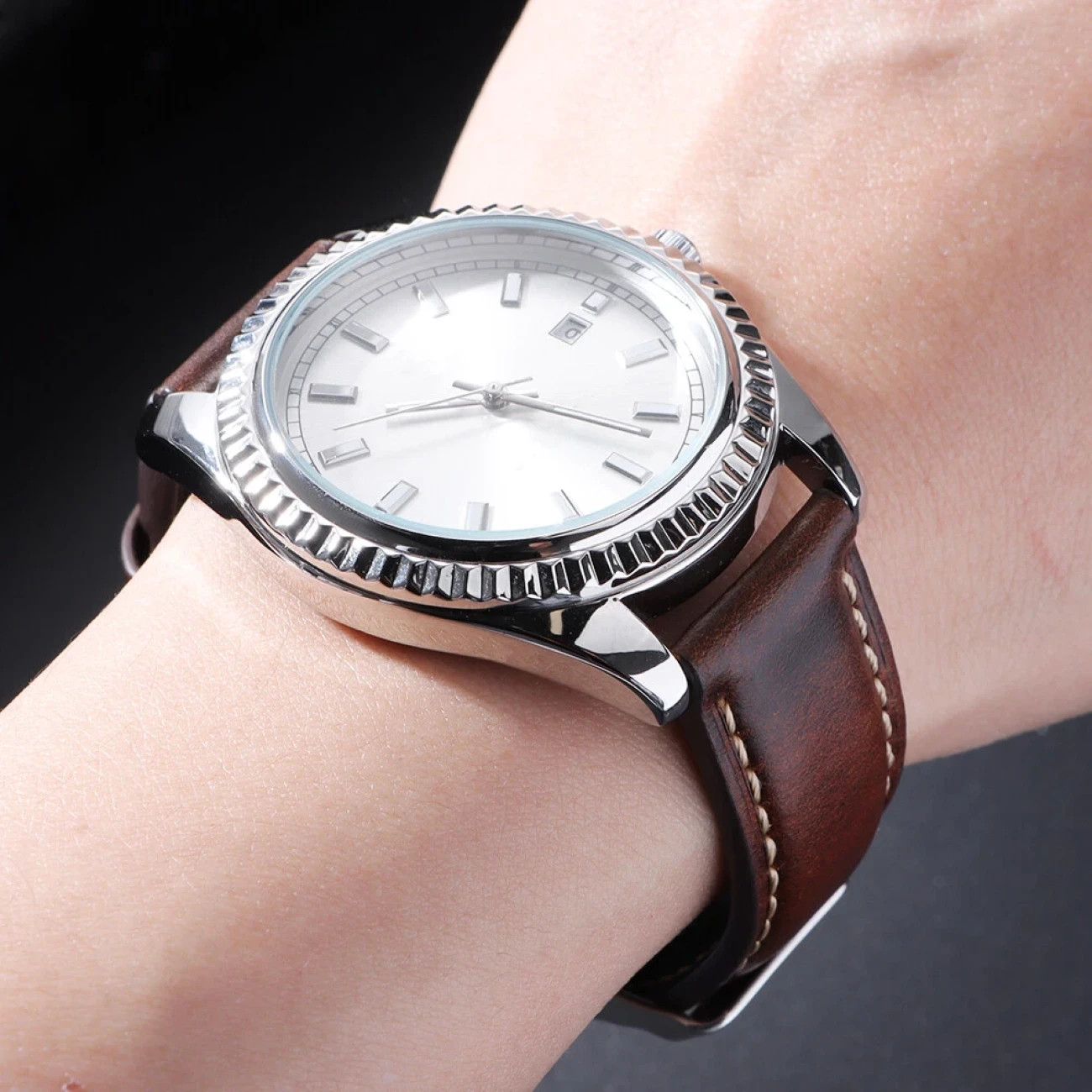 18mm 19mm 20mm 21mm 22mm Men’s Genuine Leather Watch Strap Band Quick Release