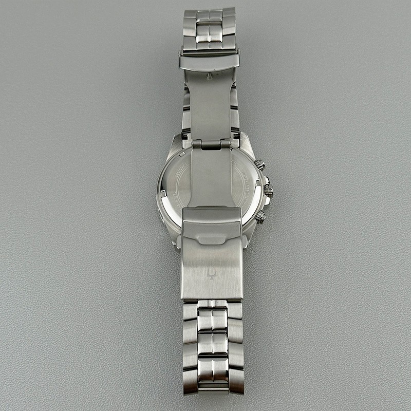 Bulova 98B401 Marine Star Gray Dial Silver Band Quartz Calendar Men’s Watch