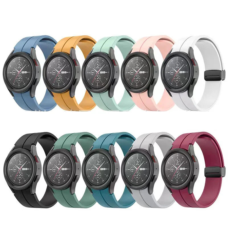 Magnetic Silicone Band Strap For Samsung Galaxy Watch 5 Pro 45mm 4 40 42 46 44mm
