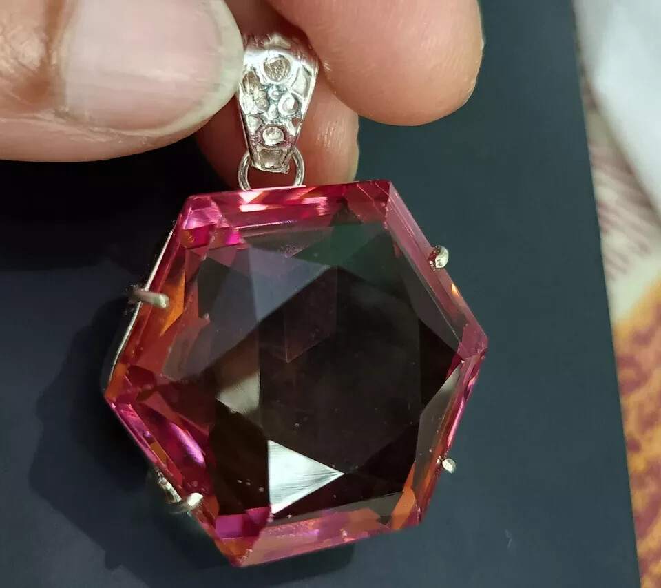 Certified 70 Ct+ Natural Zultanite 7 Color Pendant 925 Silver Loose Gemstone