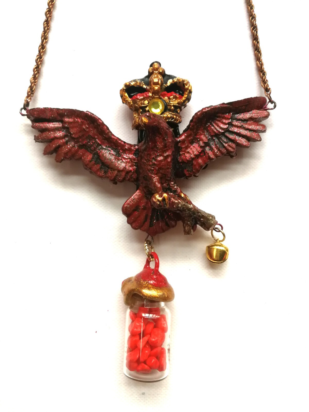 magic talisman golden eagle necklace pendant amulet powerful symbol royal crown