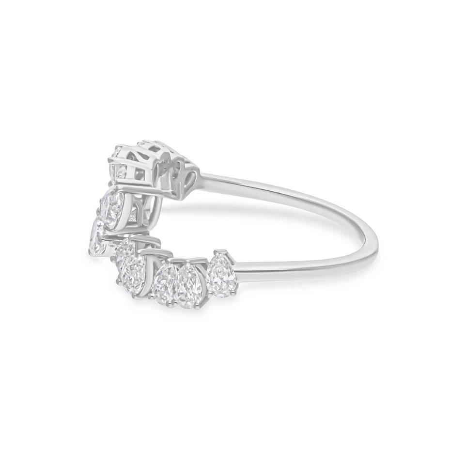 925 Silver moissinite fancy cut ring, for regular and party use.