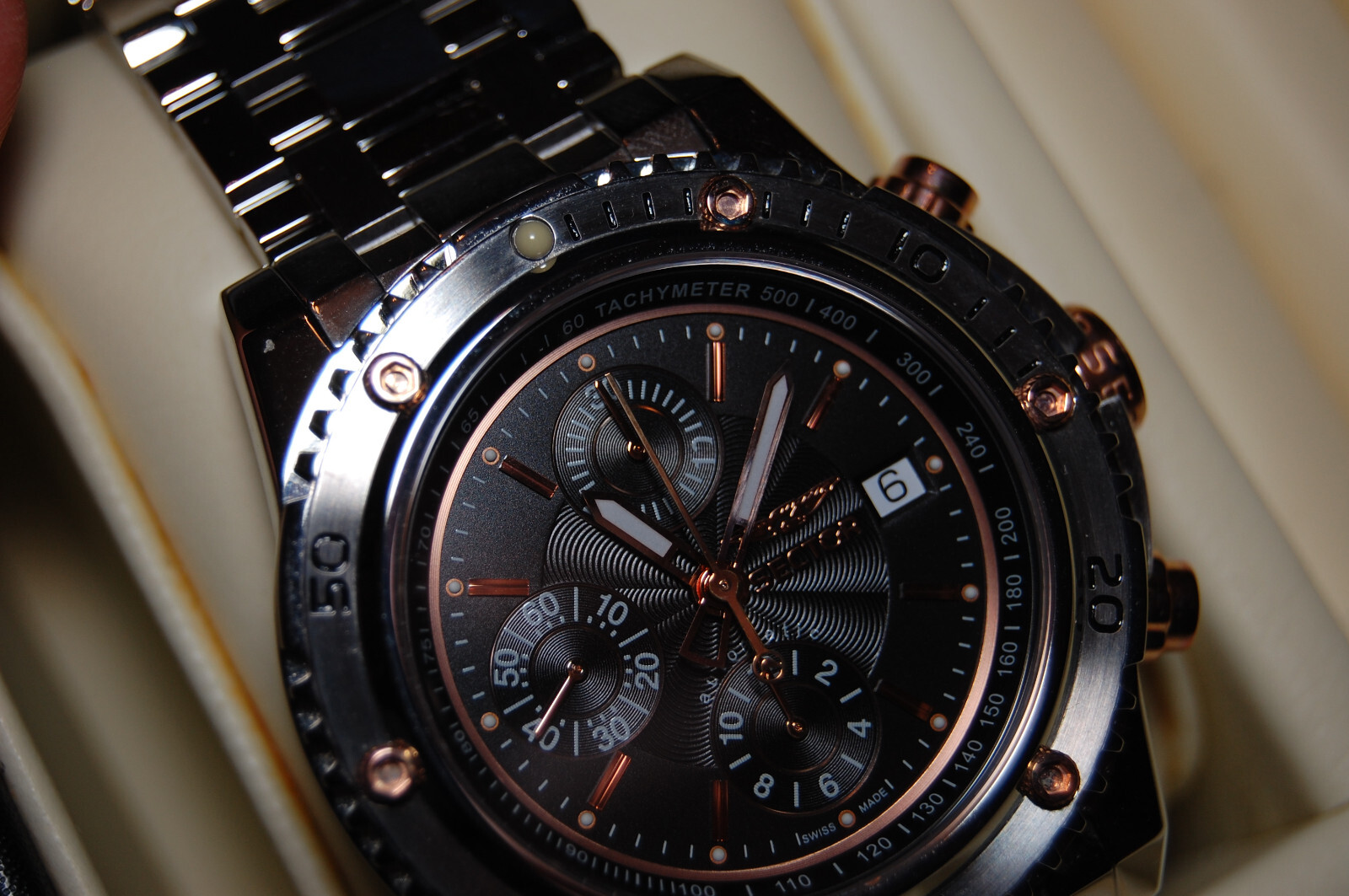 New Swiss Made Sector 890 25 Jewels Automatic Chronograph Valjoux 7750 Watch