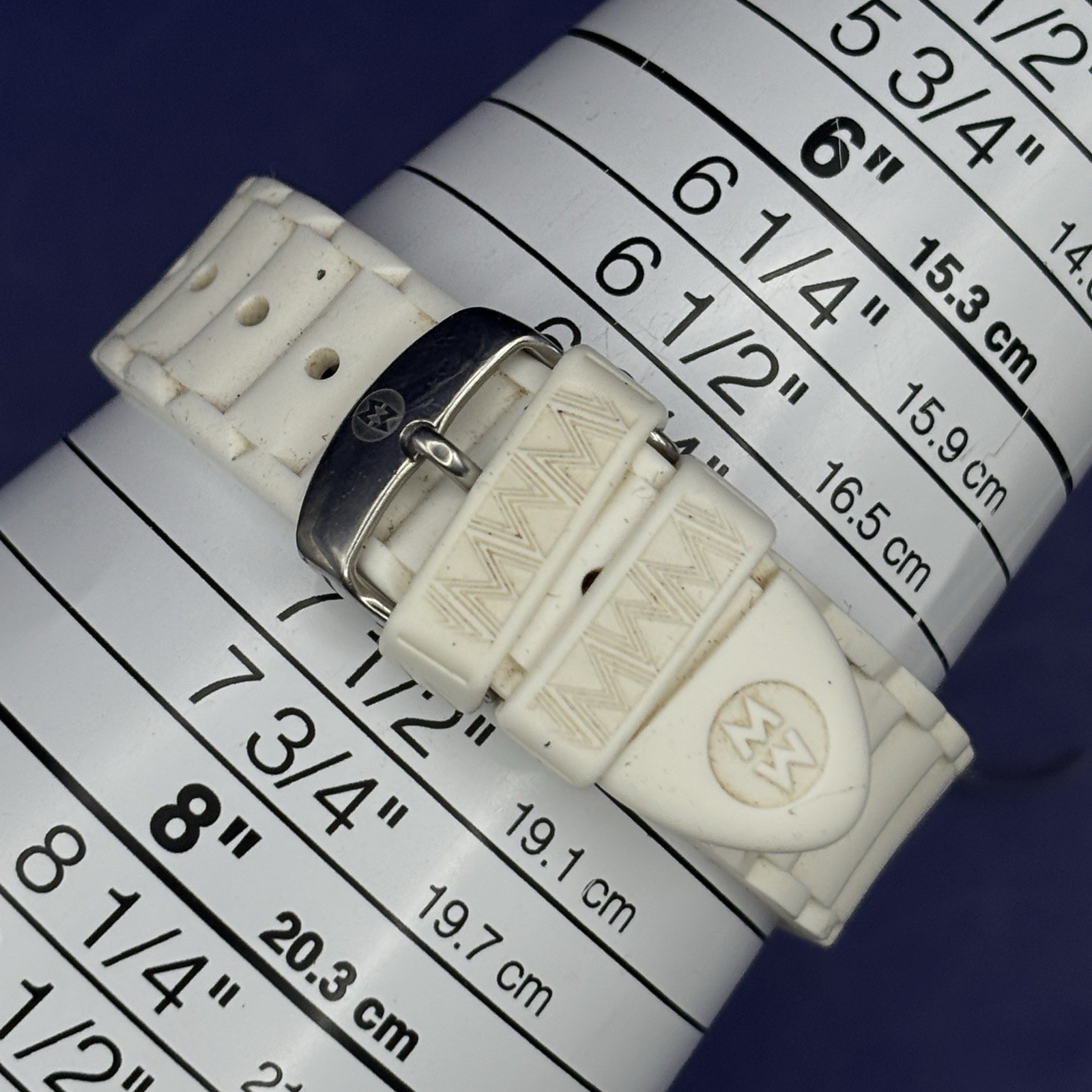 Michele Park MWW06L000001 White Rubber Strap Ladies Watch FOR PARTS/REPAIR