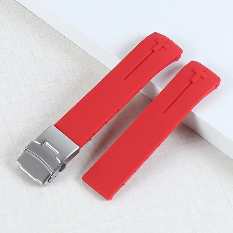 20mm 21mm Curved Silicone Watch Band For Tissot T-Touch T013 T081 T047 Strap