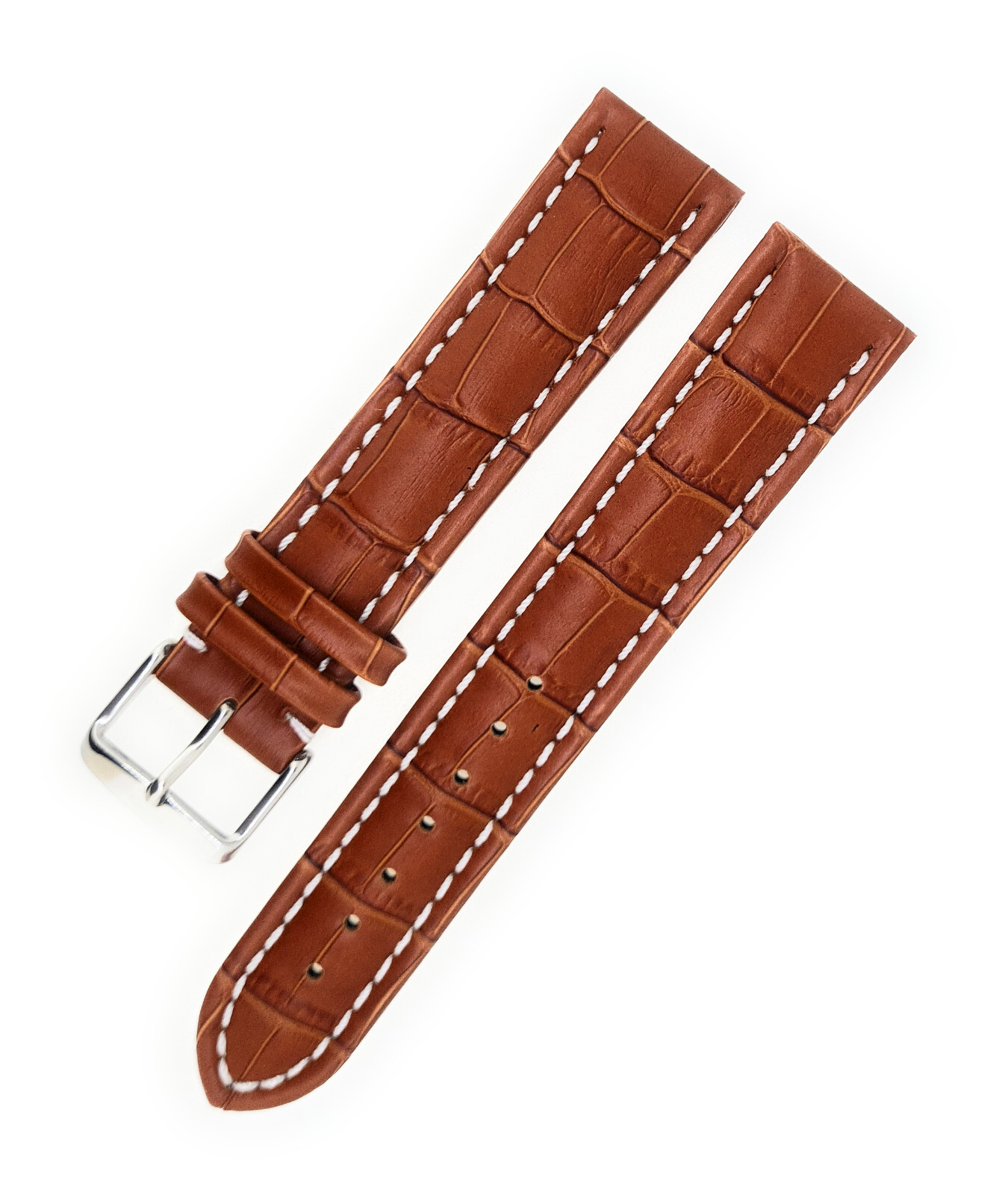 XL strap 20,22,24mm in black brown, orange, red, blue, embossed gray /