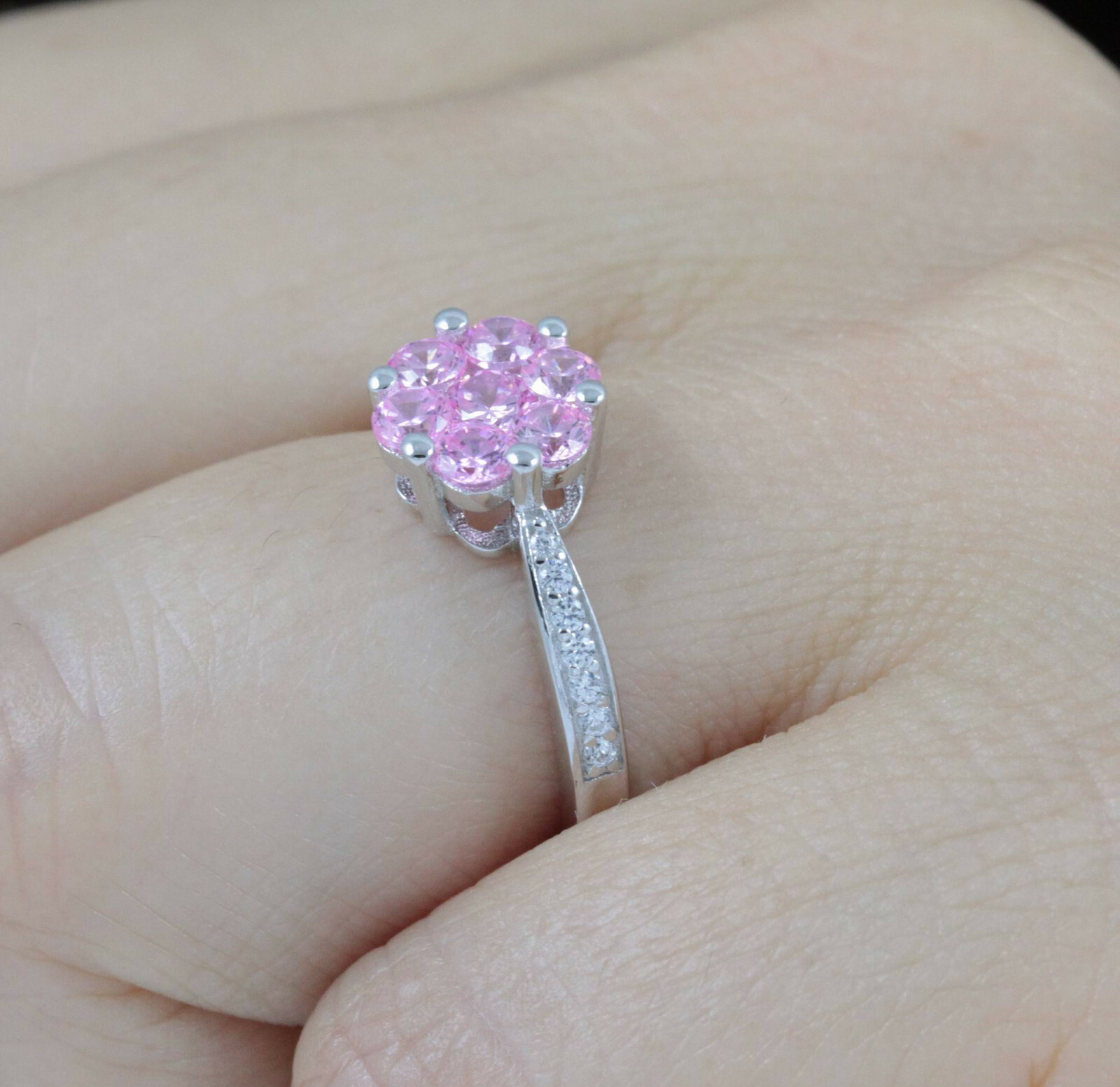 Pink Sapphire 925 Sterling Silver CZ Engagement Ring Wedding Band Sz 3-15 SR5156