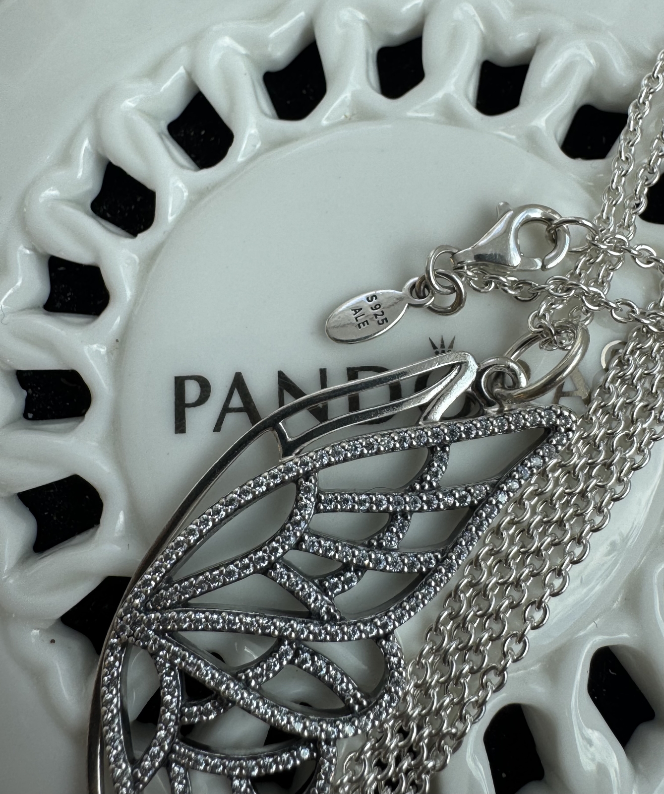 Authentic Pandora New Beginning Butterfly Necklace #390367CZ- 90 cm / 35.4 in