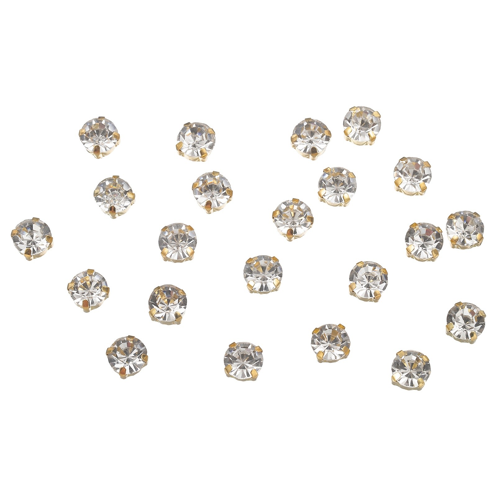100 Pcs Sew on Rhinestones, 8 mm / 0.31 Inch Diameter, White