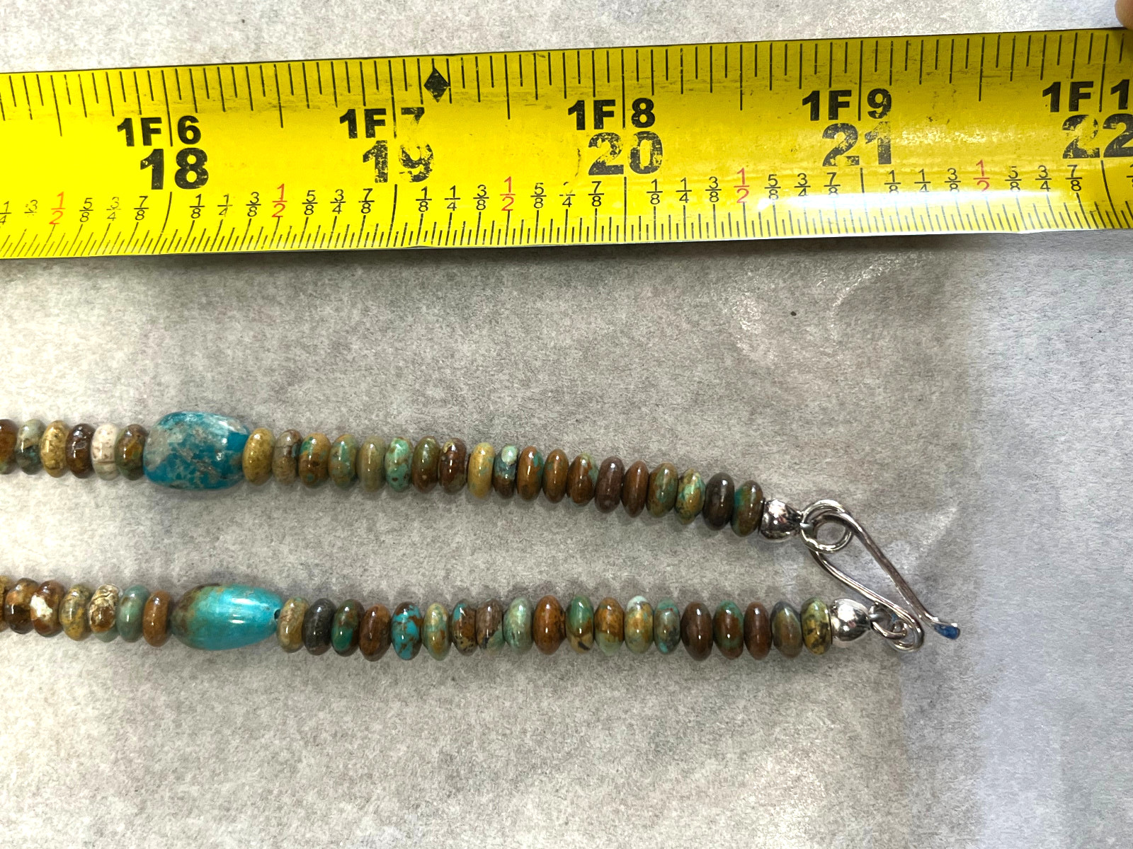 Mine Finds By Jay King Signed Turquoise Sterling Silver Beaded Necklace w/ Box