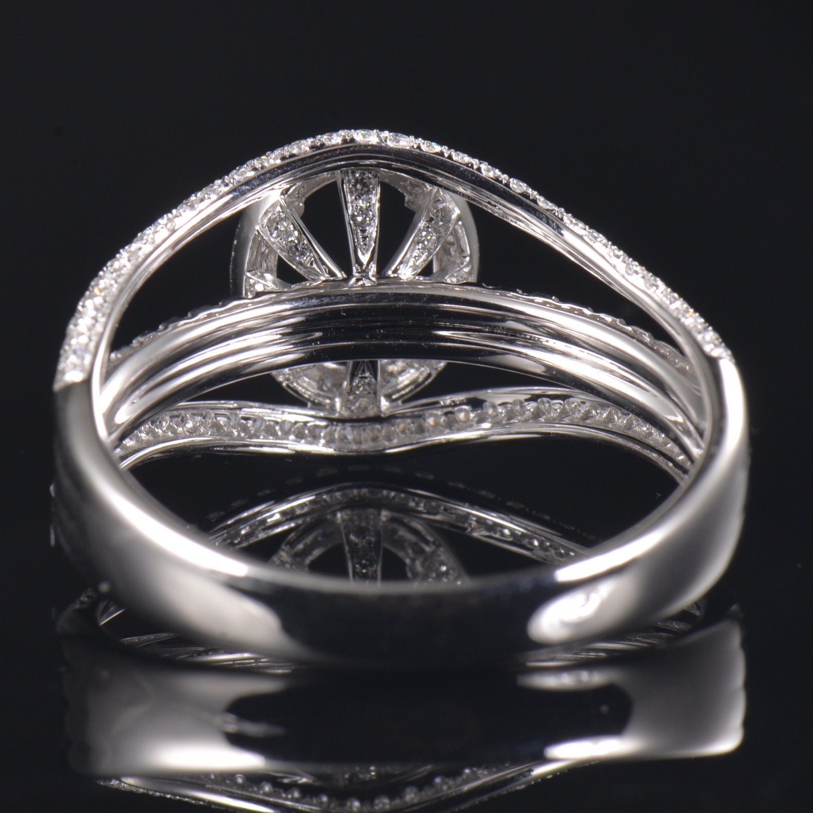Solid 14K White Gold Ring Settings Lab Created Diamond Semi Mount Prong Oval 9×7