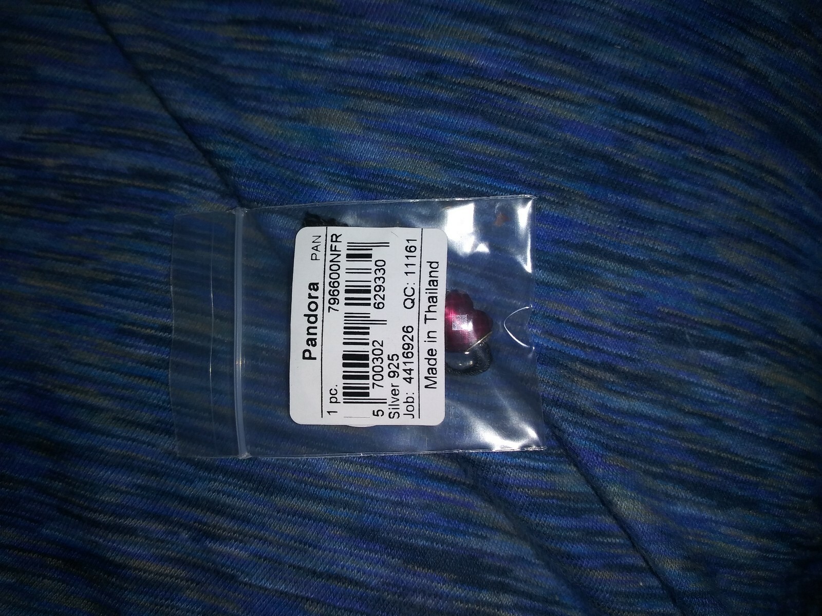 PANDORA Essence Collection New LOVE/heart Charm, Fuchsia Red Crystal 796600NFR