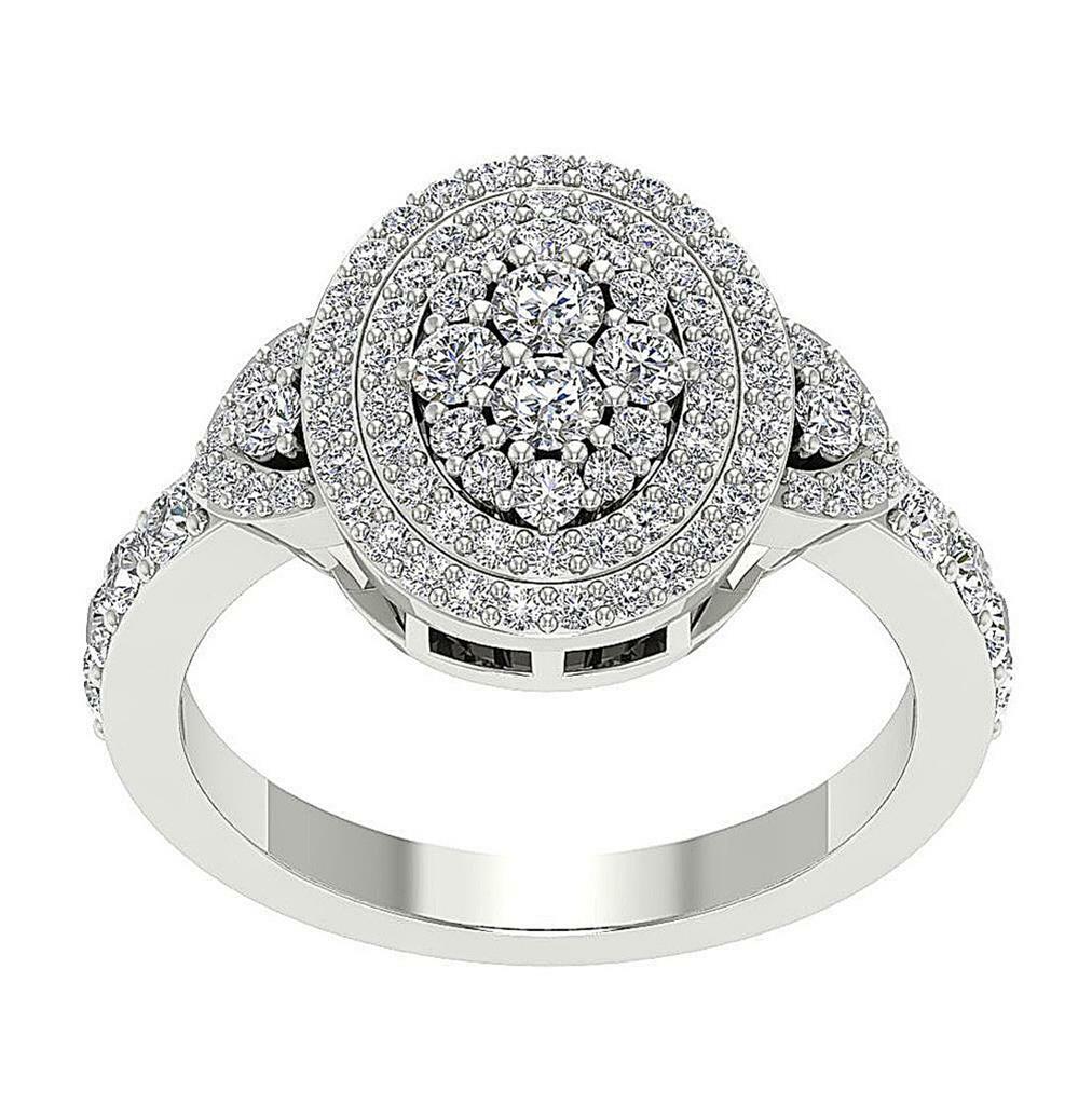 14K Gold I1 G 1.50 Ct Right Hand Round Ring Natural Diamond 14.80 MM Prong Set