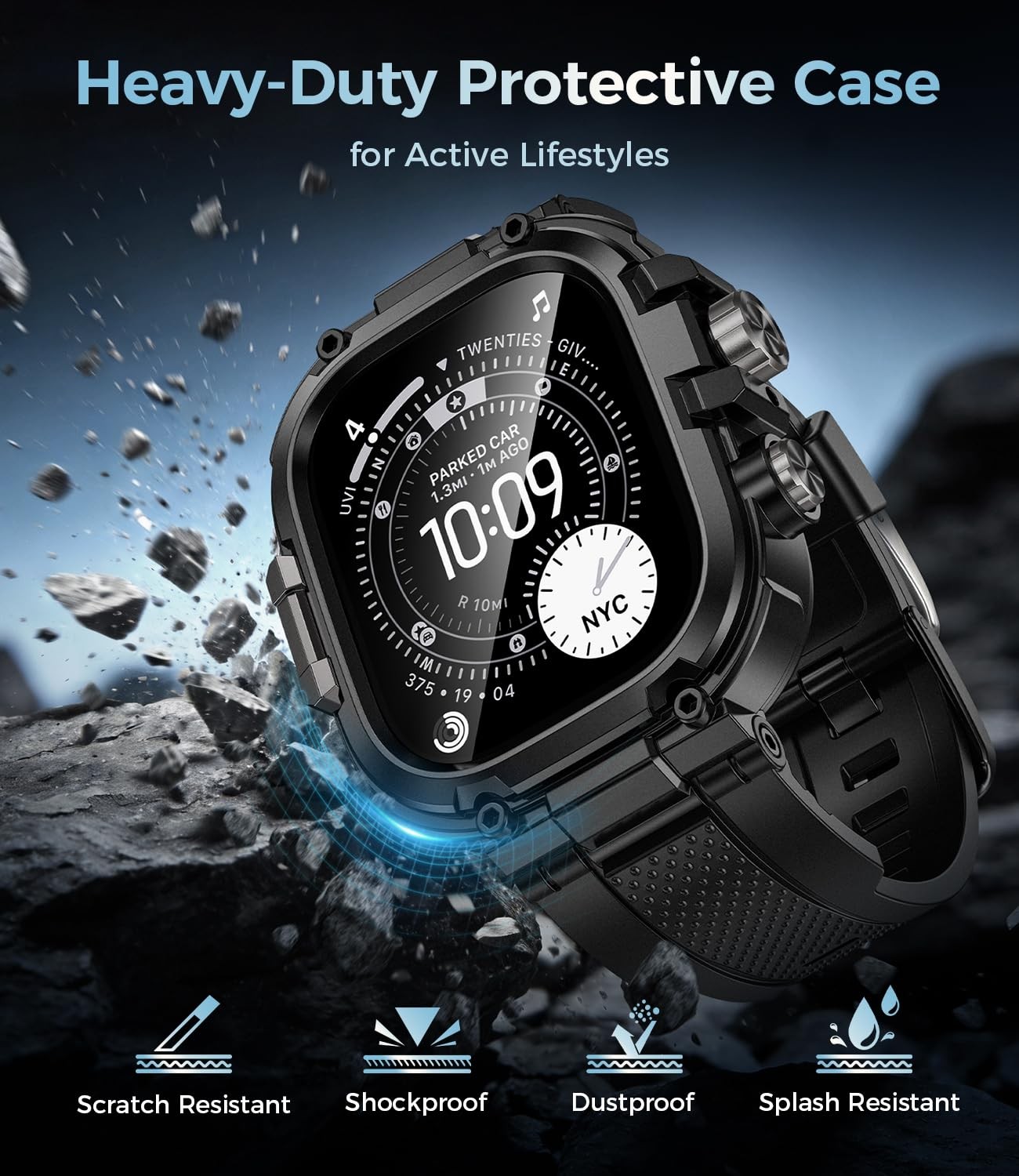 Goton Rugged Case with Band for Apple Watch Ultra 3/2/1 49mm, Military Grade …