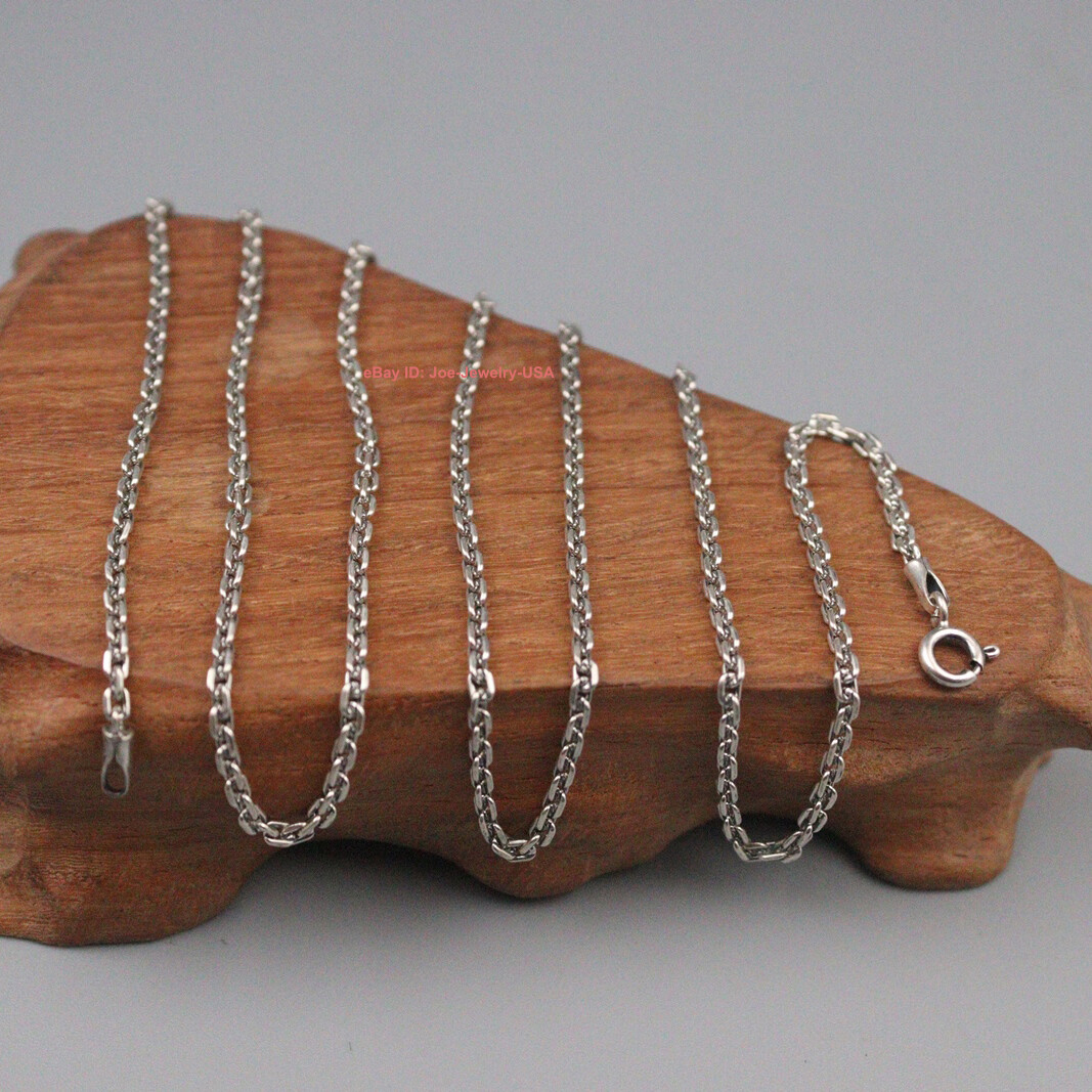 Real 925 Sterling Silver Necklace Cable Link Chain 2mm, 3mm, 4mm, 18″ to 27.6″L