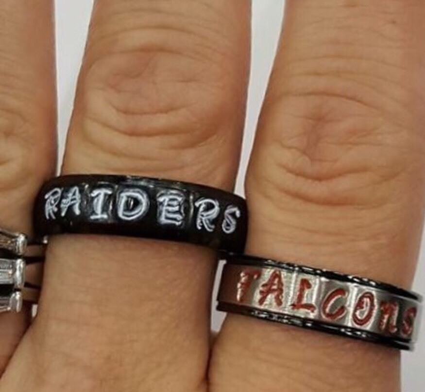 Falcons Hand Stamped Stainless Steel Band 6mm