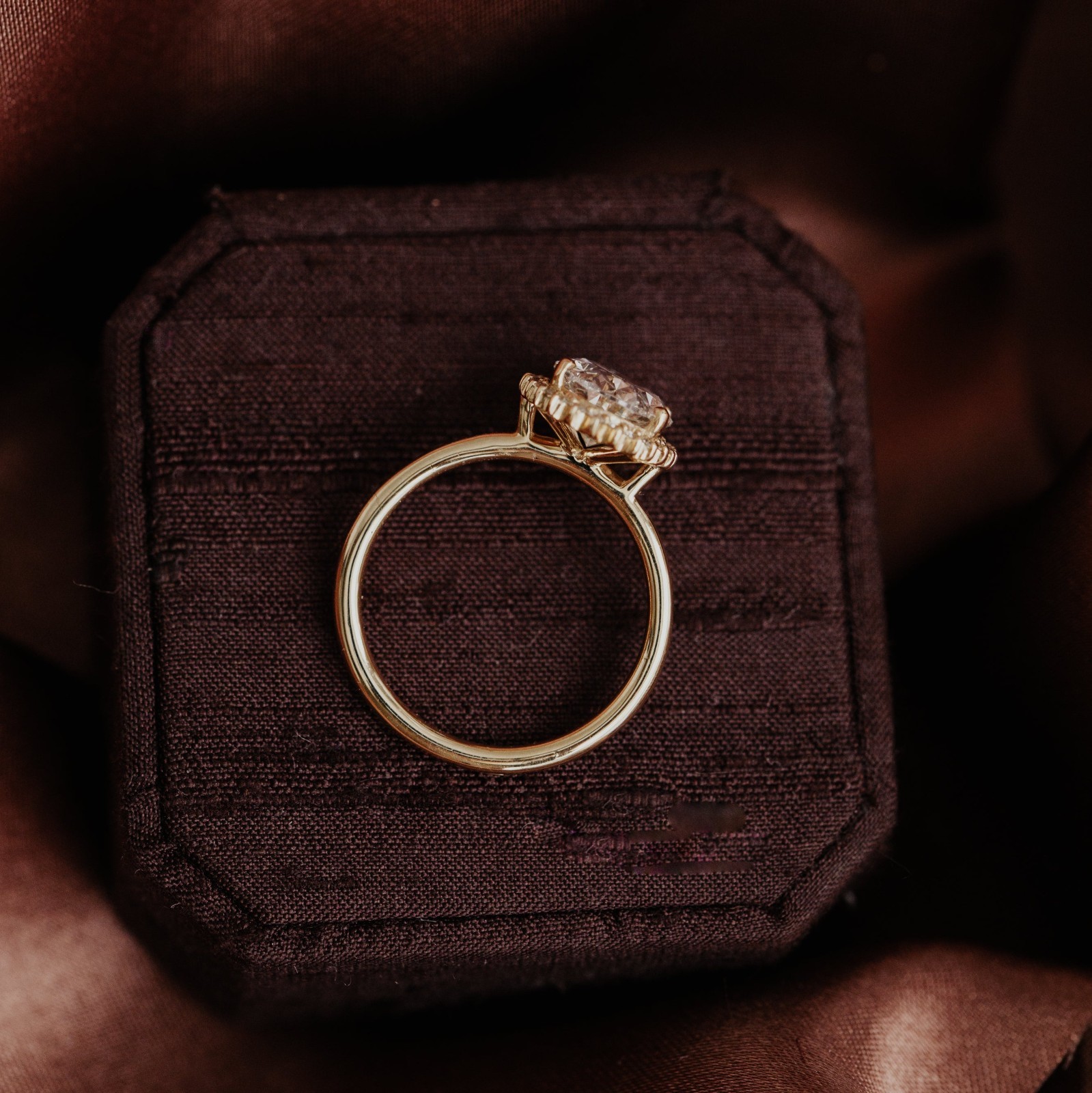 Natural Diamond Oval Halo Engagement Ring 14K Gold Vintage Style Solitaire