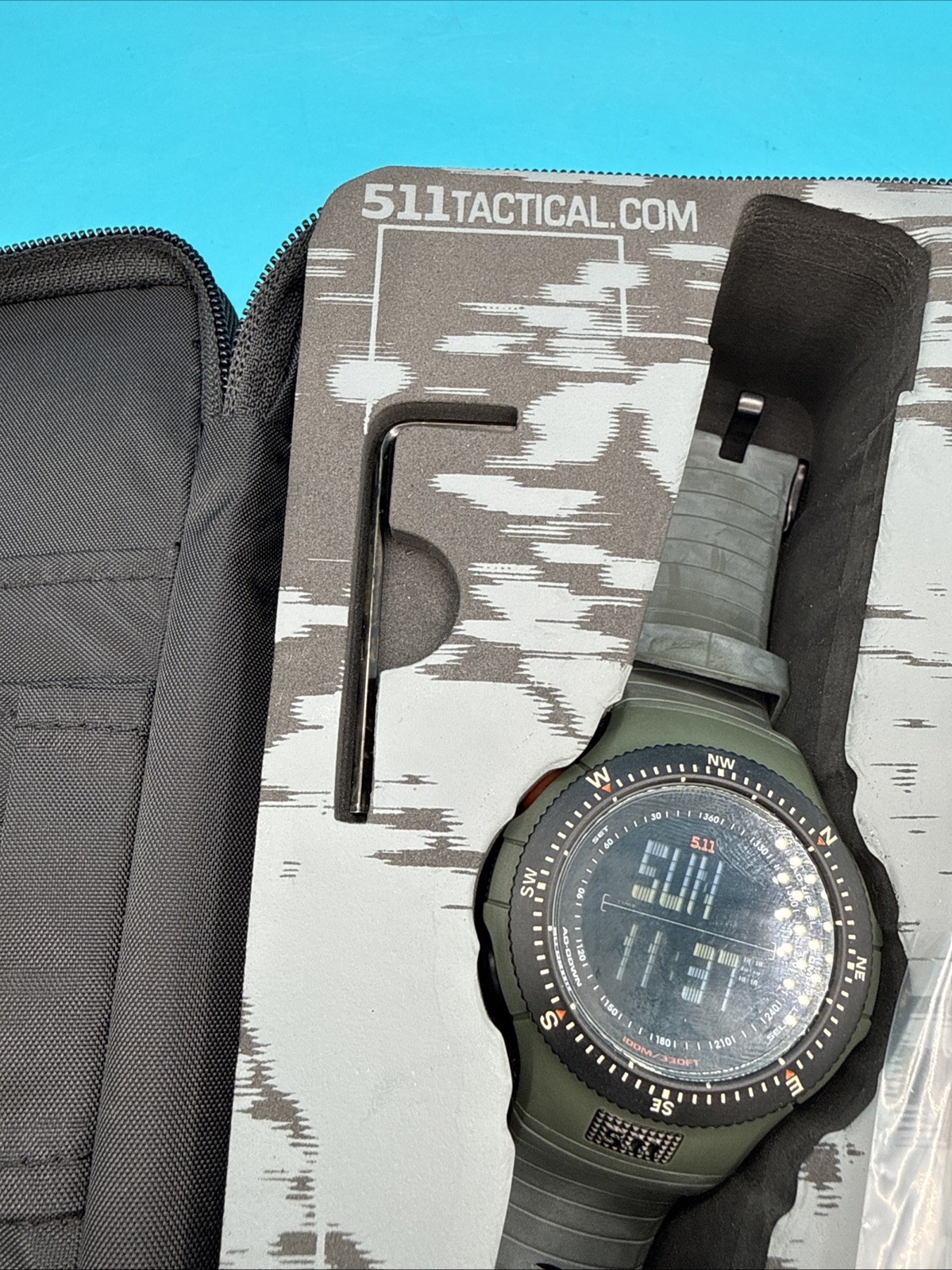 511 5.11 Tactical Field Ops Watch (59245) Green with Case Military Sure Shot