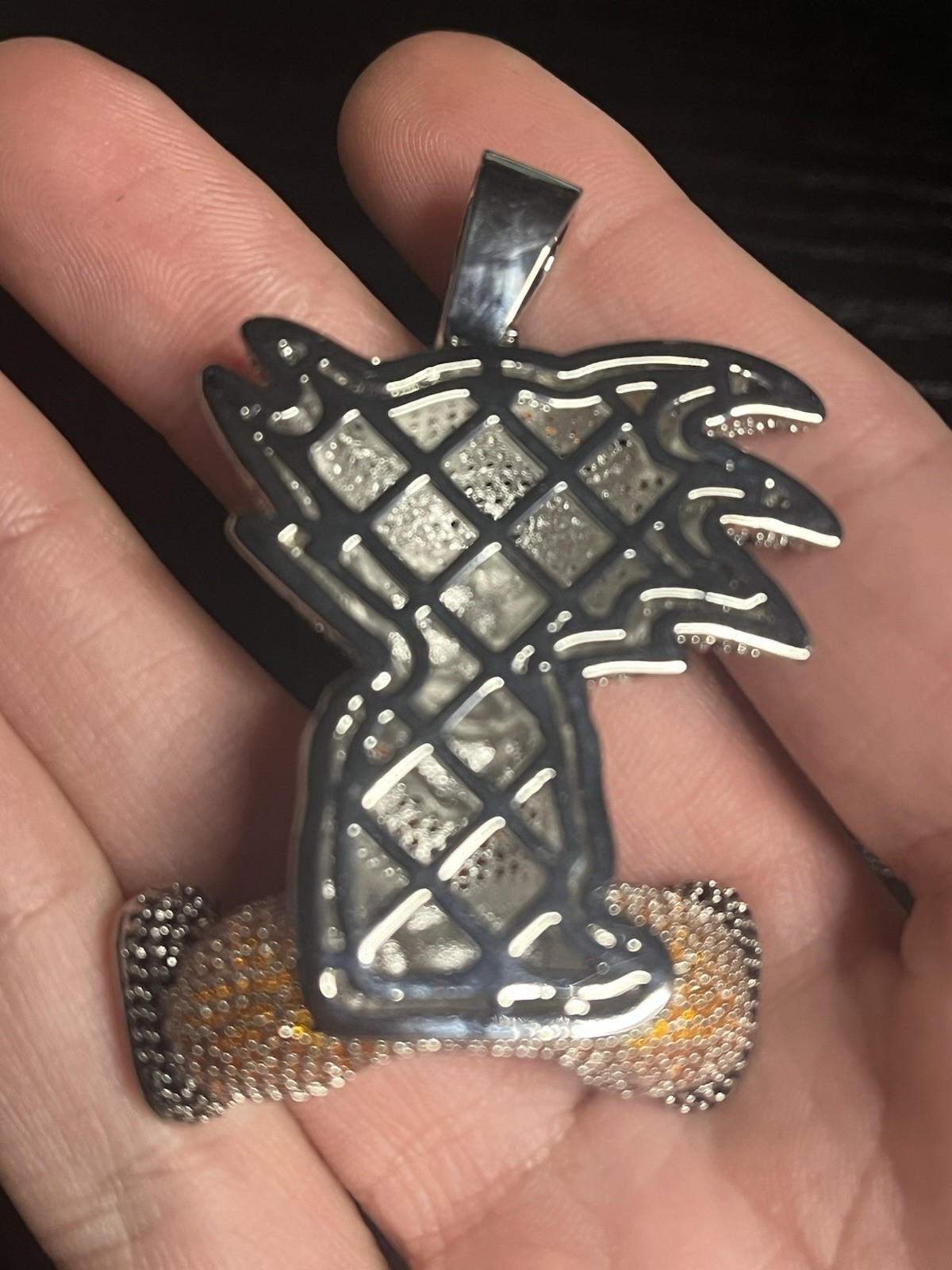 925 silver plated over stainless steel with 5A CZ iced out Goku pendant