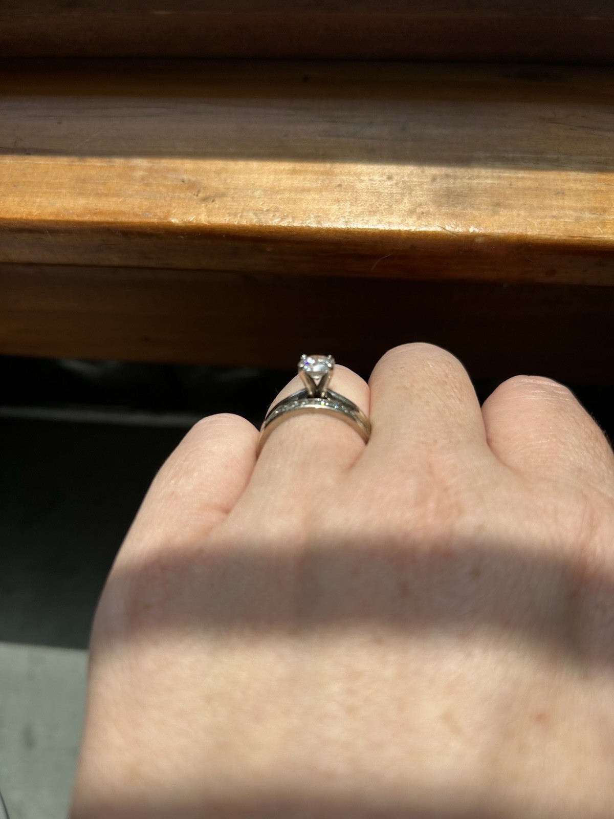 Engagement Wedding Ring Set – 1 Carat Solitaire Ring With Diamond Wedding Band