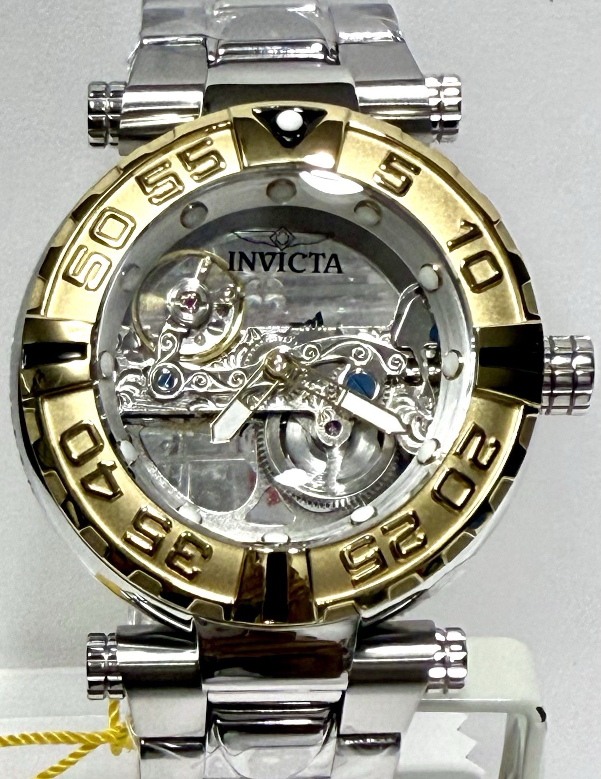 47mm Auto GHOST| Goldtone Bezel | Silvertn Bracelet Subaqua Noma I Invicta Watch